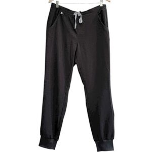 Figs Pants Size Large Black Drawstring Waist Jogger Leg Technical Collection